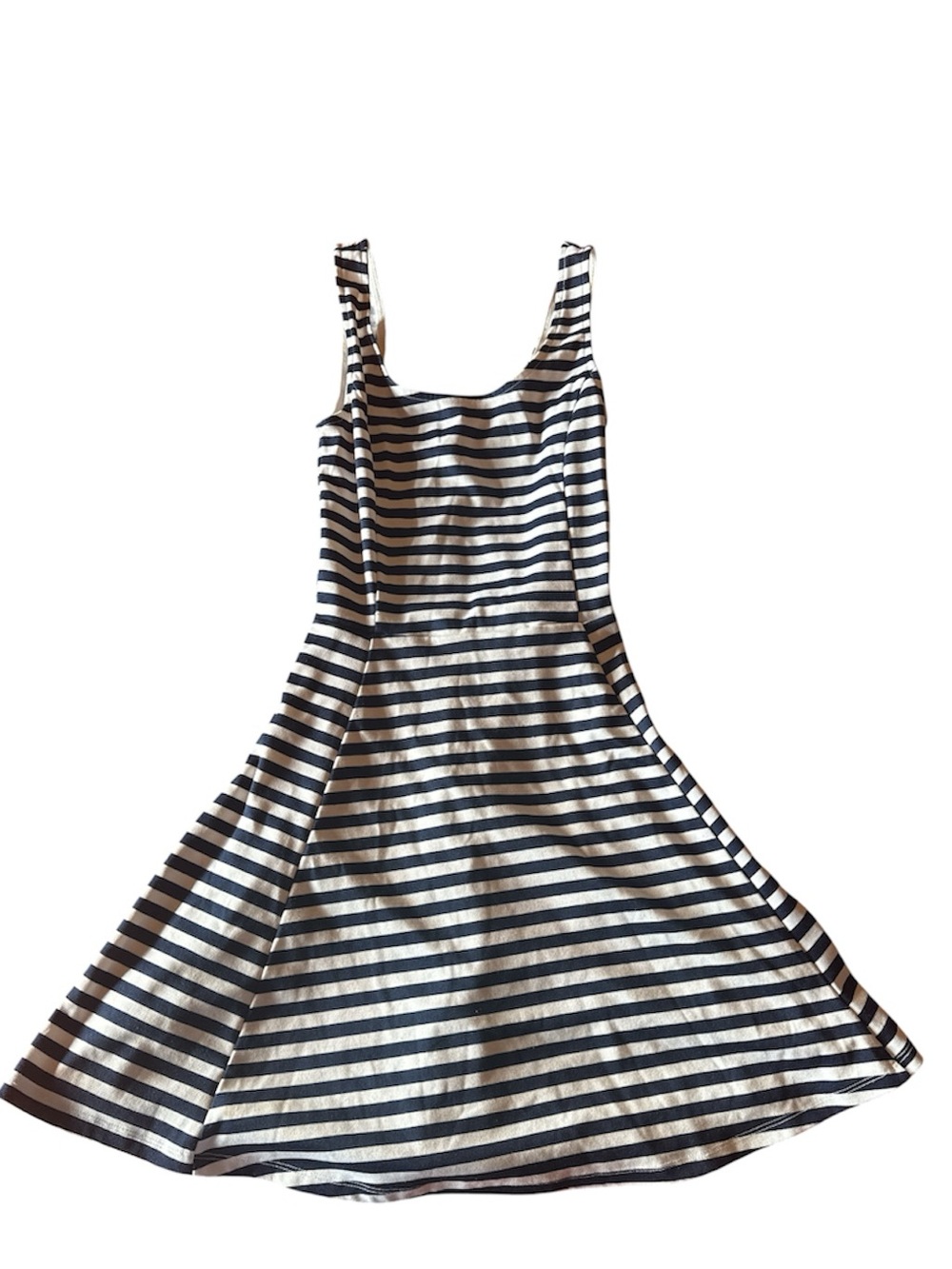 H&M Navy and White Striped Skater Dress